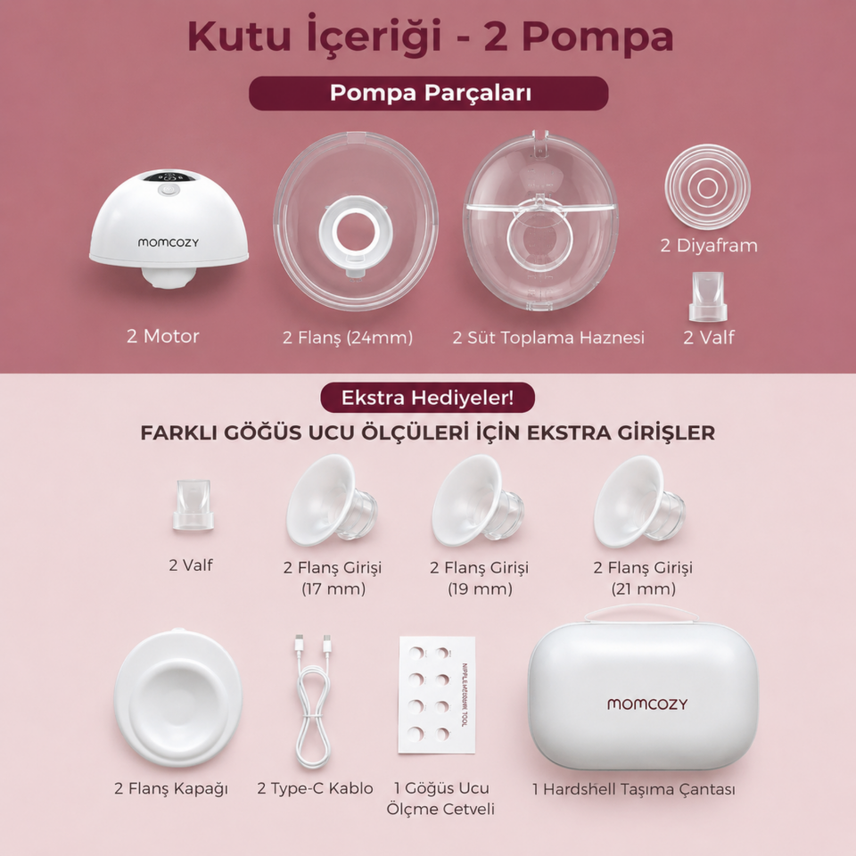 Momcozy M5 Kablosuz Göğüs Pompası (Çiftli)