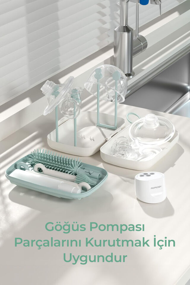 Momcozy Biberon Fırça Seti ( 7’si 1 Arada Bebek Biberonu Fırça Seti ve Kurutma Standı )