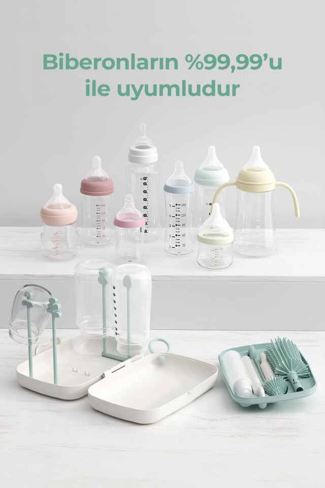 Momcozy Biberon Fırça Seti ( 7’si 1 Arada Bebek Biberonu Fırça Seti ve Kurutma Standı )