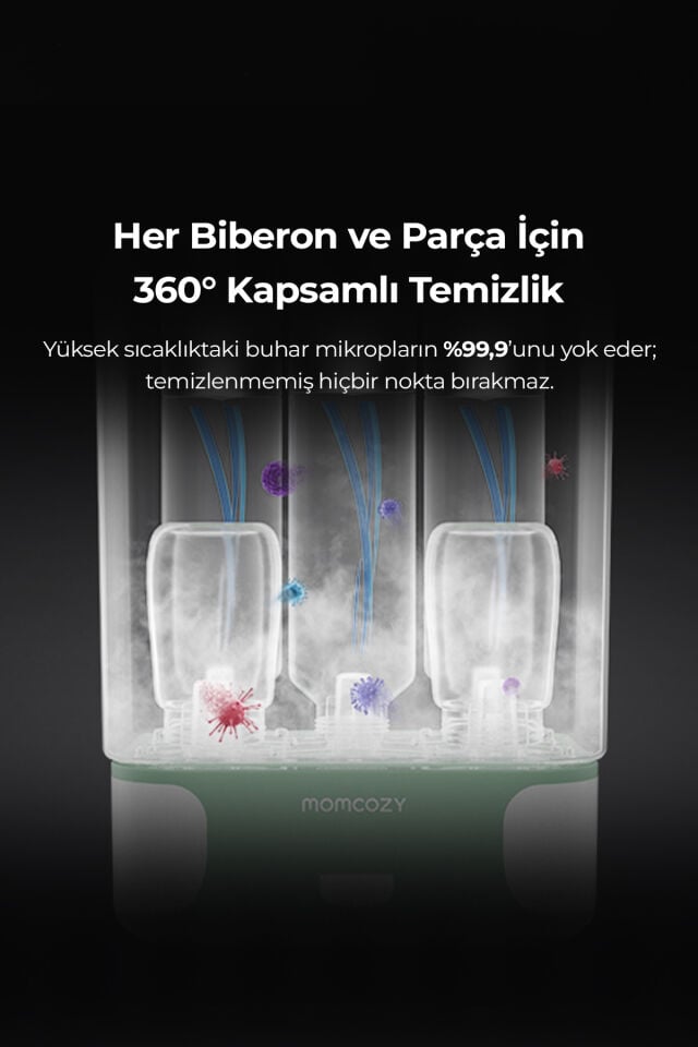 Momcozy Biberon Kurutucu ve Sterilizatörü ( İç İçe Geçen 4’ü 1 Arada Kompakt ve Modüler )