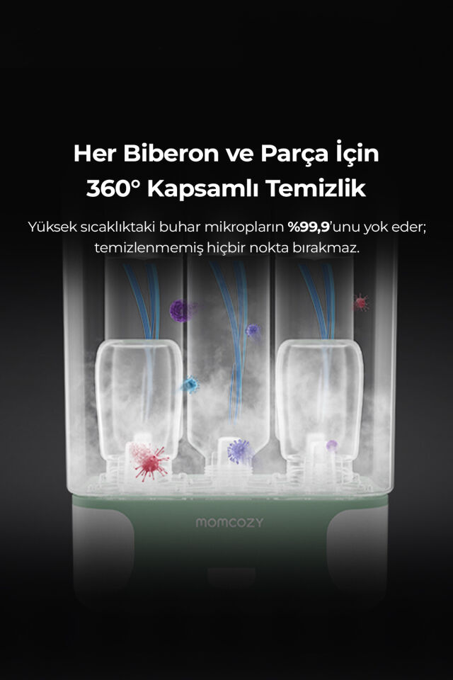 Momcozy Biberon Kurutucu ve Sterilizatörü ( İç İçe Geçen 4’ü 1 Arada Kompakt ve Modüler )