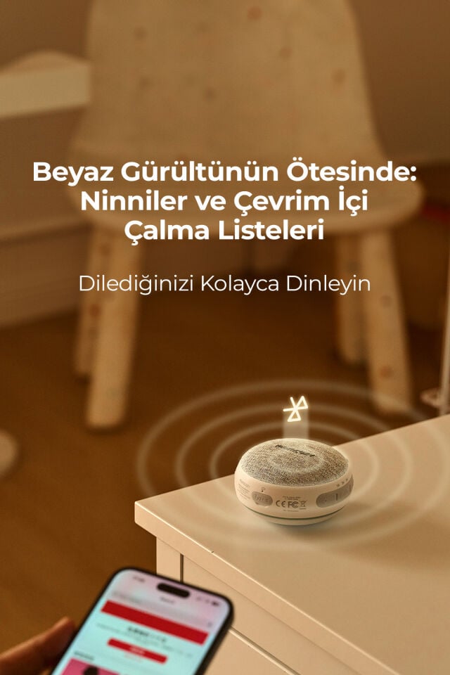 Momcozy Taşınabilir Beyaz Gürültü Makinesi-Bebek Uyku Sesleri, 20 Ses