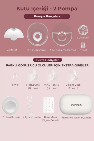 Momcozy M5  Kablosuz Göğüs Pompası Çiftli